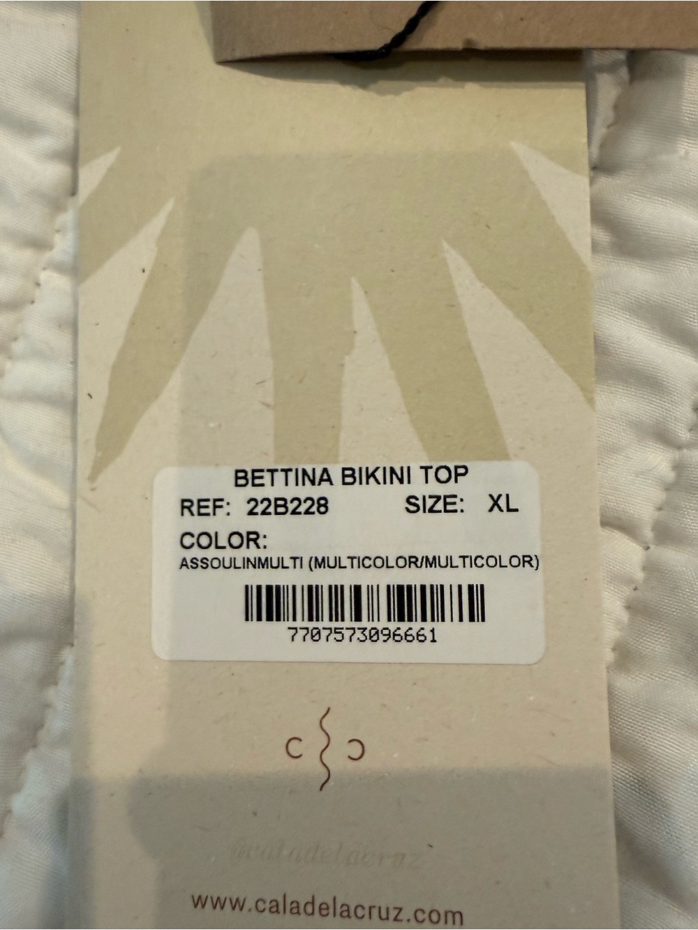 Cala de La Cruz Floral Multicolor Cross-Front Bikini Top - Women's Swim size XL - Picture 3 of 5
